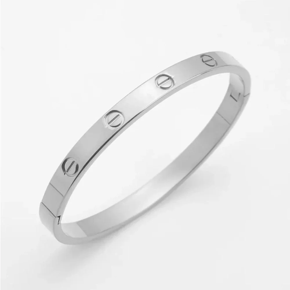 Generic Clip On Stainless Steel Screw Cuff Bangle Bracelet